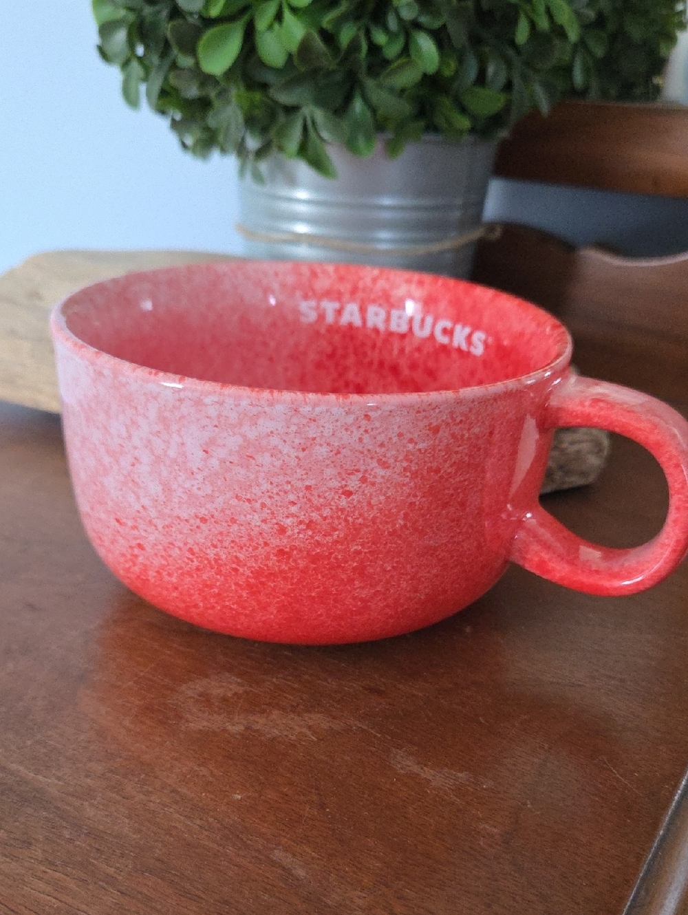 Starbucks Red Speckle Ceramic Mug with Handle